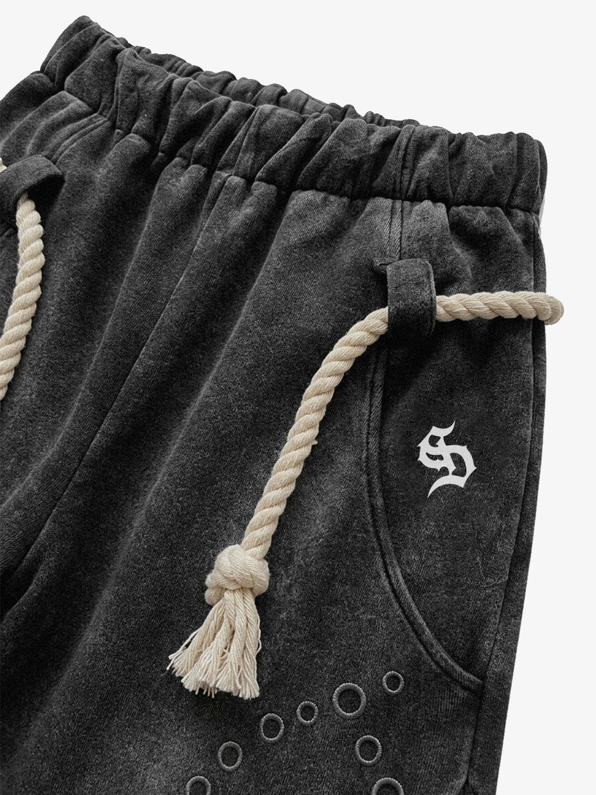 Washed Spray-Edge Zip Hoodie & Curved-Leg Sweatpants Set
