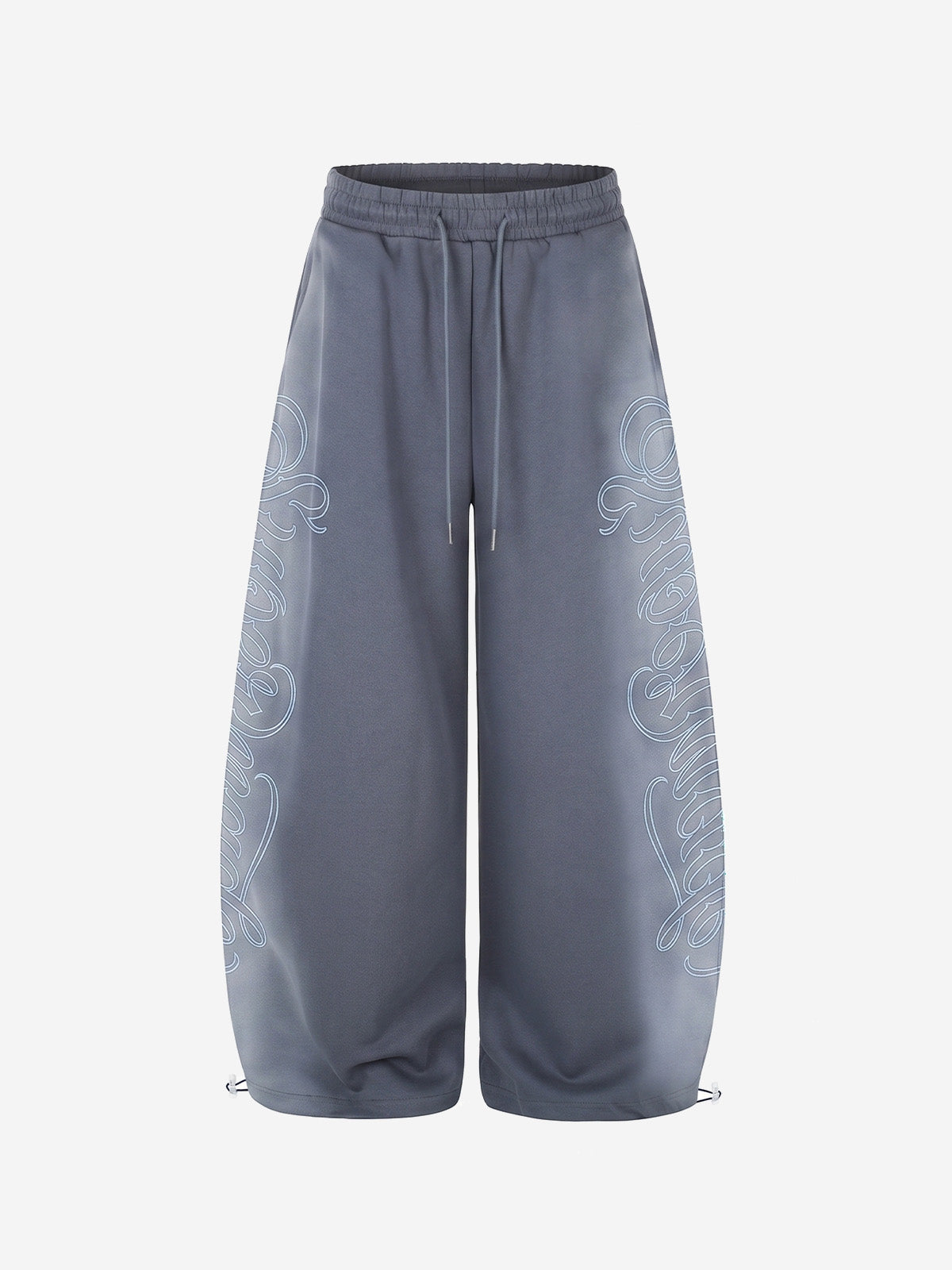 Gradient Washed Embroidered Baggy Sweatpants