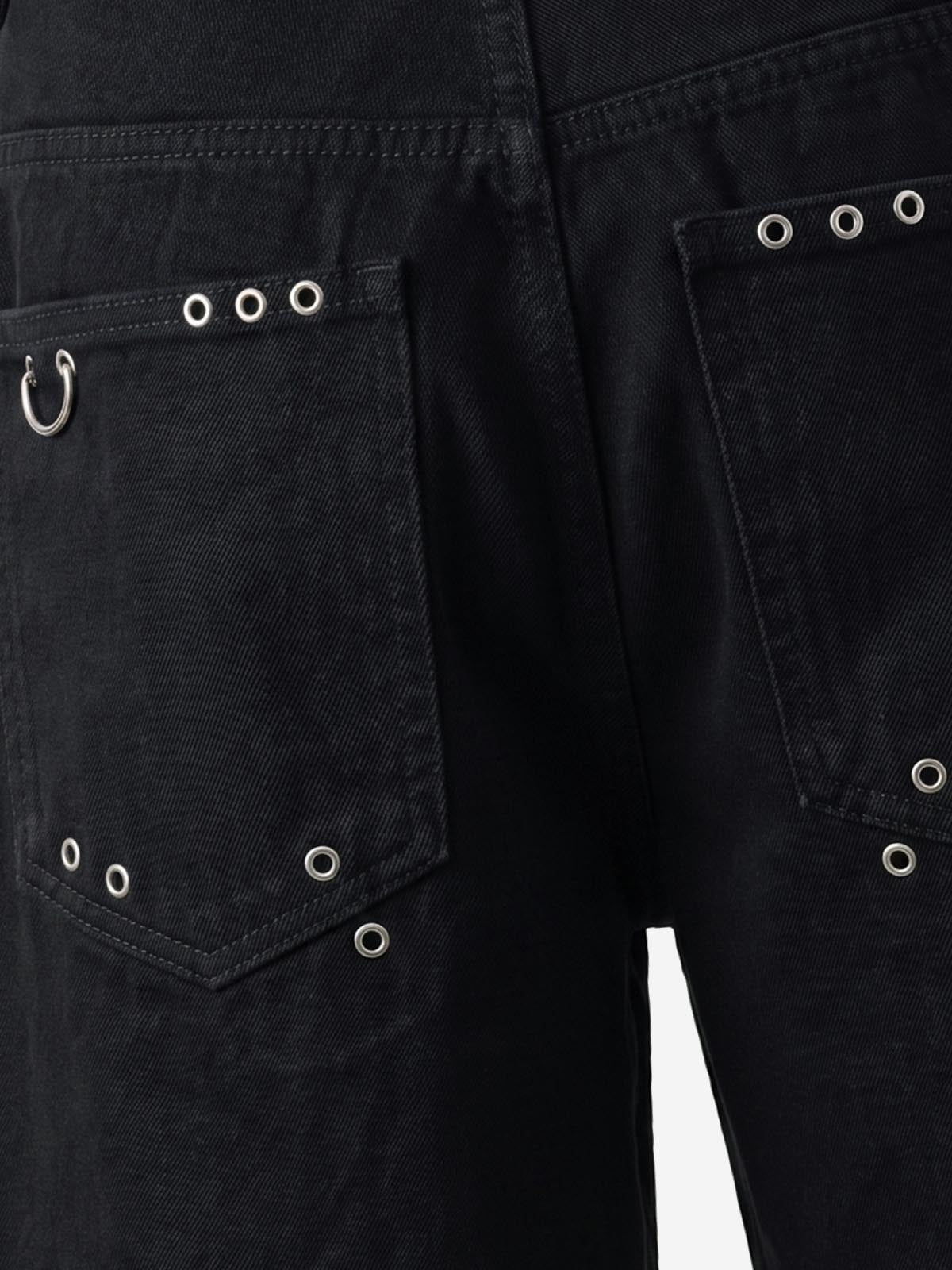Scorpion Embroidered Eyelet Bermuda Denim Shorts