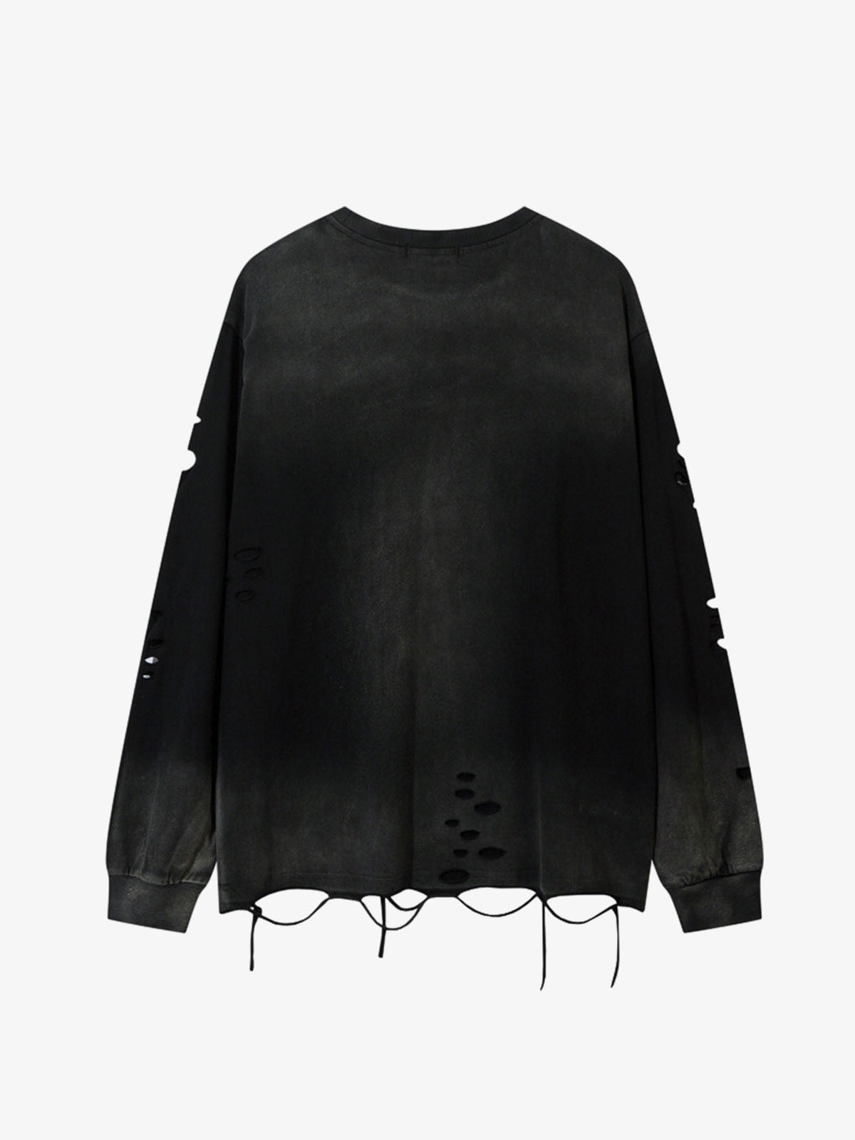 Gradient Washed Ripped Casual Sweatshirt 