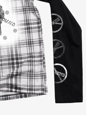 Plaid Raglan Long Sleeve Tee