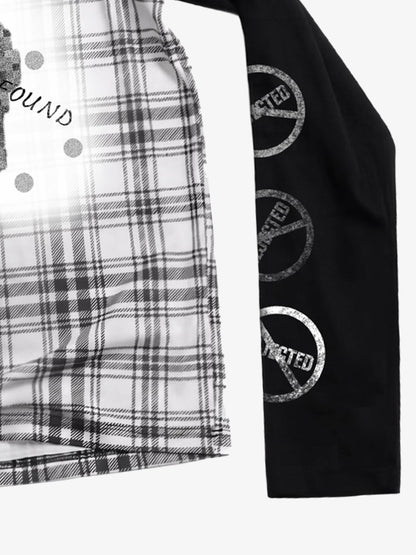 Plaid Raglan Long Sleeve Tee