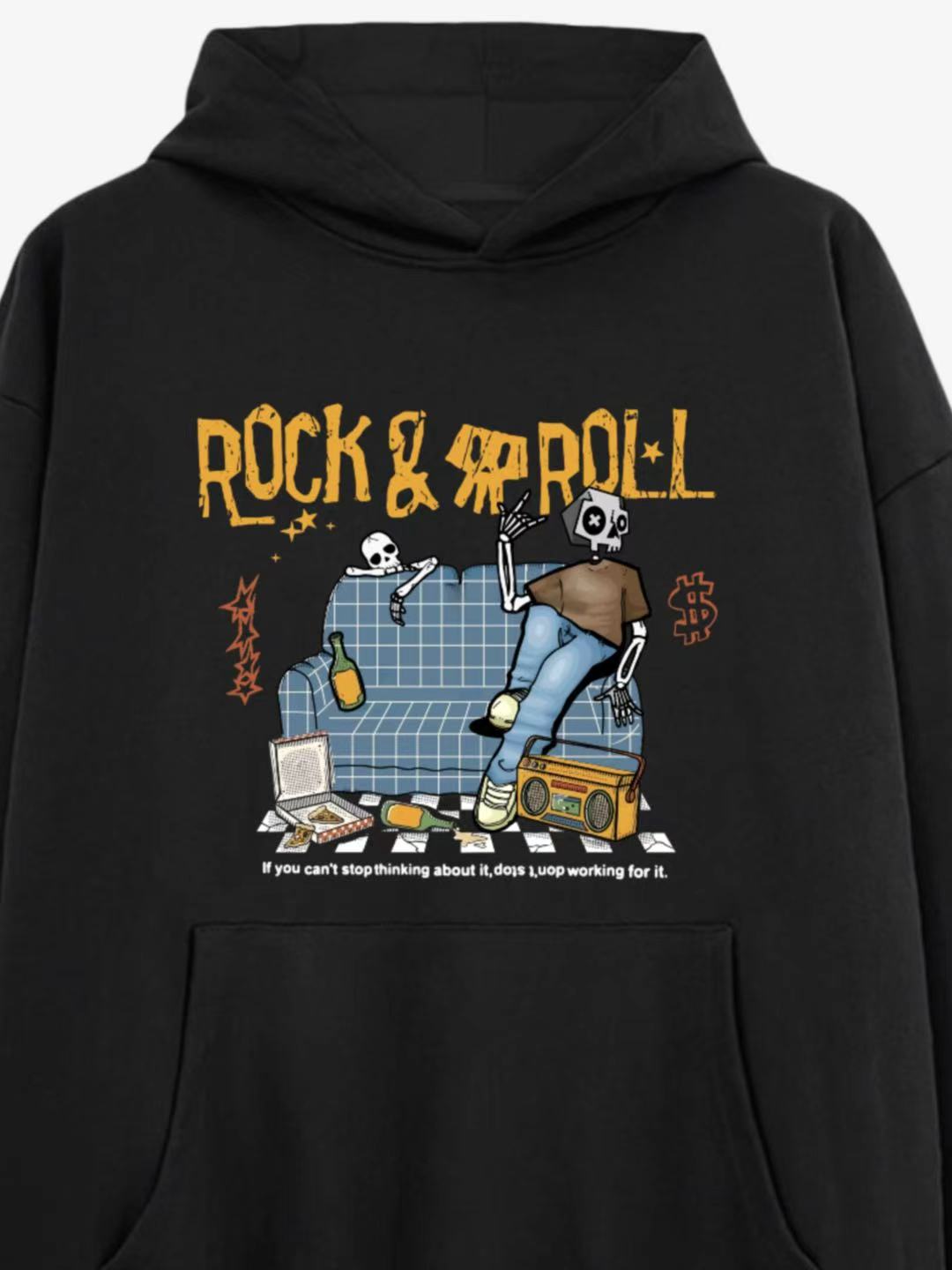 Rock & Roll Skeleton Cotton Hoodie 