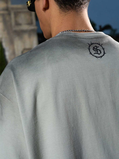 Supermade Distressed Rebellious Gun and Cross Print T-Shirt 