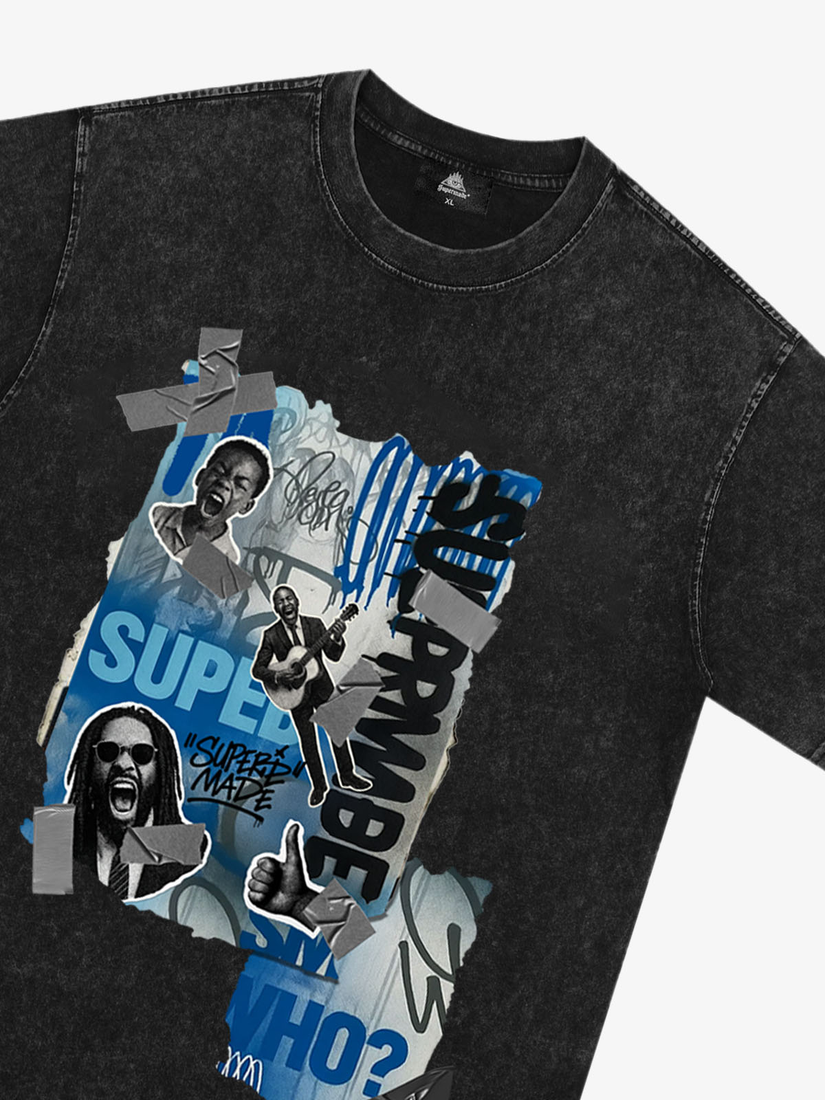 Supermade Trendy Retro Hip-Hop Character T-Shirt 