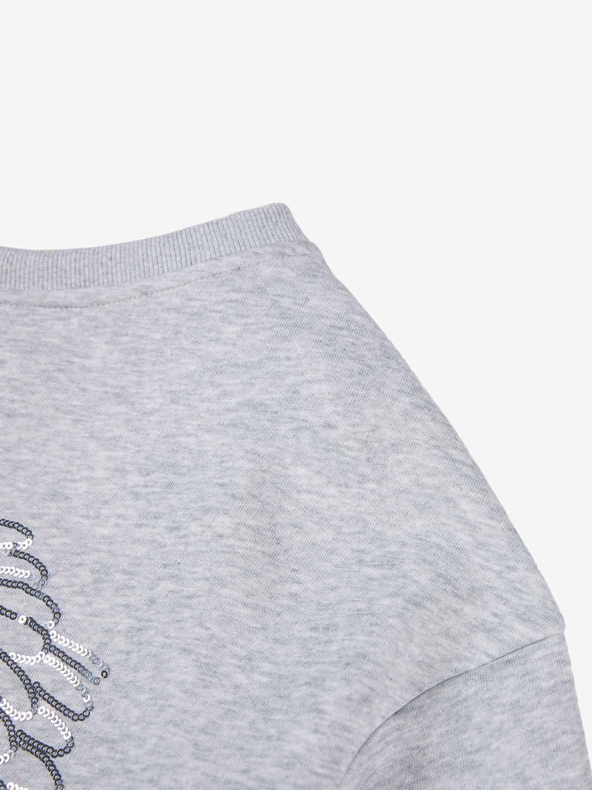 Sequin Wings Off-Shoulder Sweatshirt