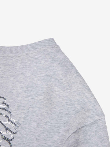 Sequin Wings Off-Shoulder Sweatshirt
