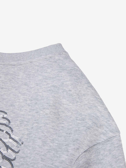 Sequin Wings Off-Shoulder Sweatshirt