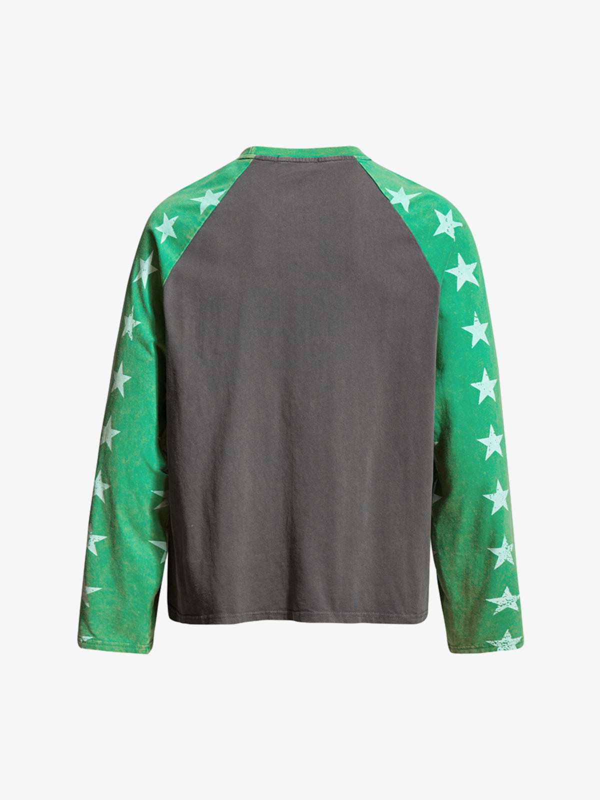 Distressed Star Graphic Raglan Long Sleeve Shirt