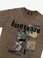 Washed Vintage Collage Graphic T-Shirt 