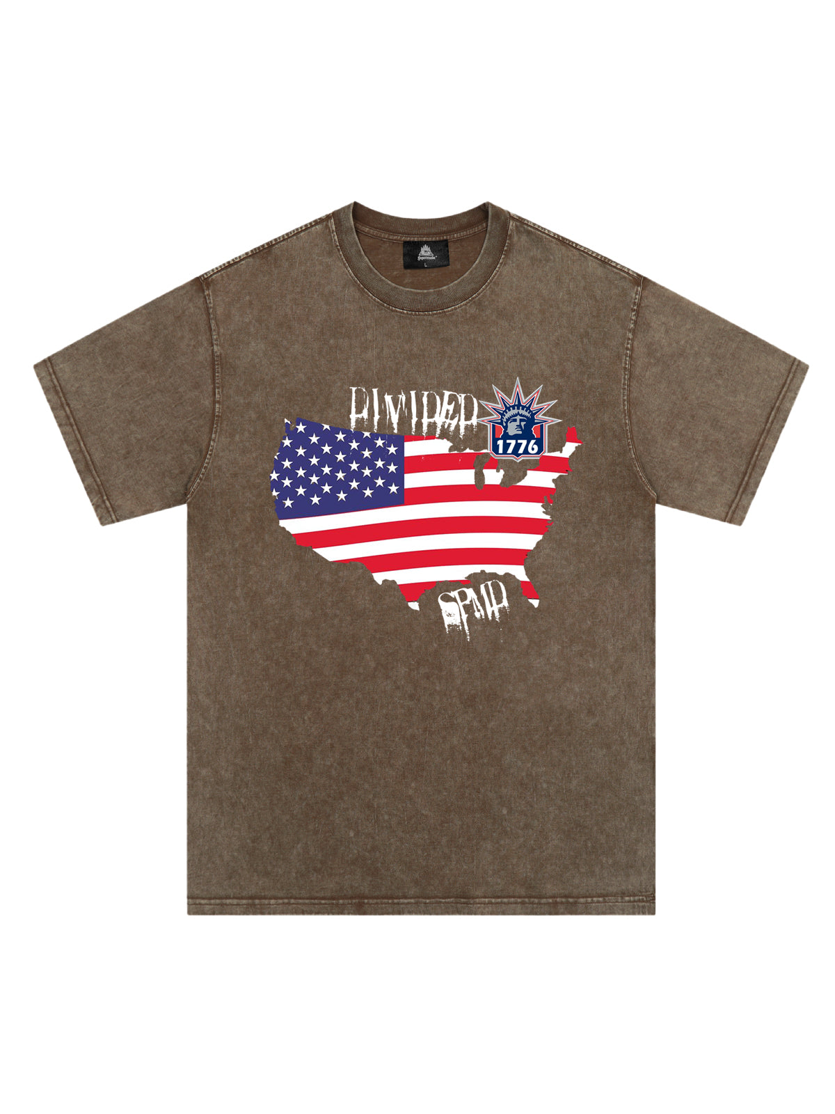 Original Creative Map Flag Print T-shirt 