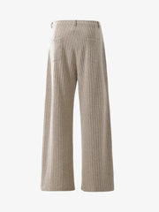 Retro Wool Blend Pleated Baggy Trousers 
