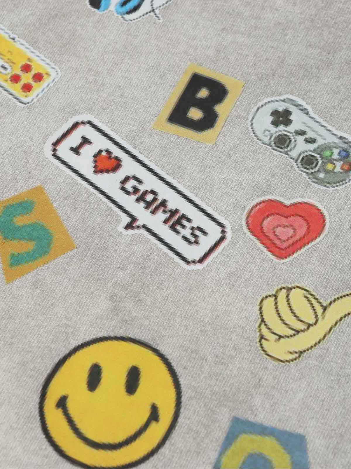 Vintage Gaming Sticker Style Motif Oversized T-Shirt 