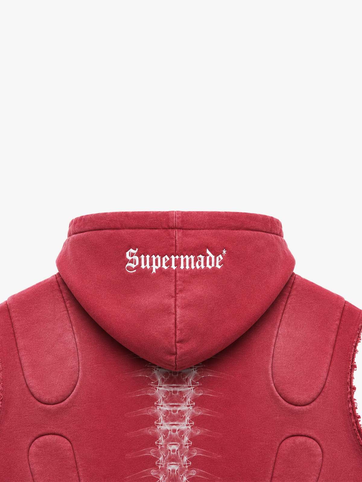 Skull Graphic Padded Distressed Hoodie