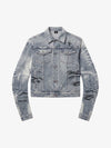 Tiger Stripe Curved-Sleeve Heavyweight Denim Jacket