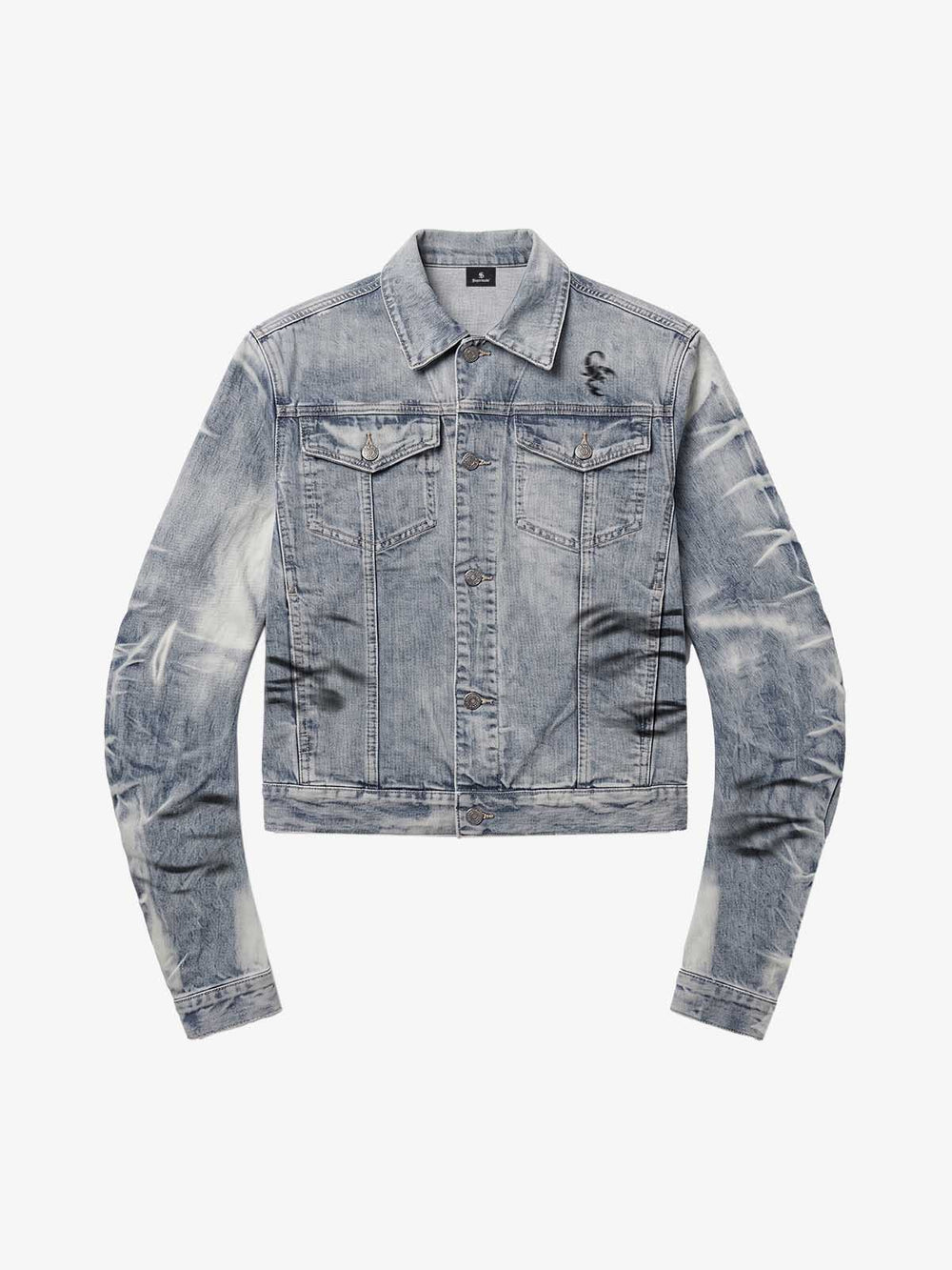 Tiger Stripe Curved-Sleeve Heavyweight Denim Jacket