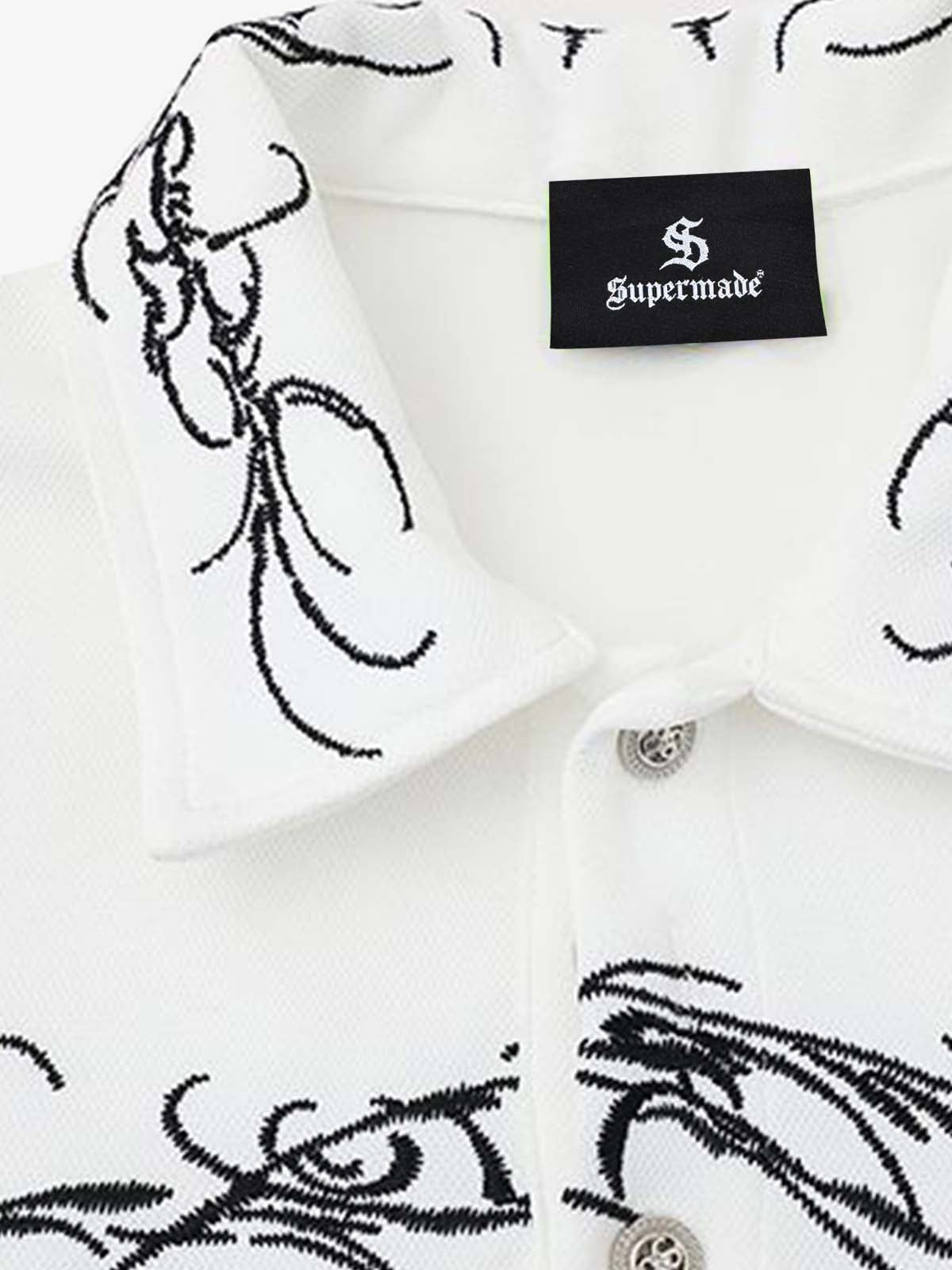 Thorn-Wreath Graphic Polo Shirt 