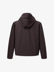 Deconstructed Striped Hooded Cropped Jacket