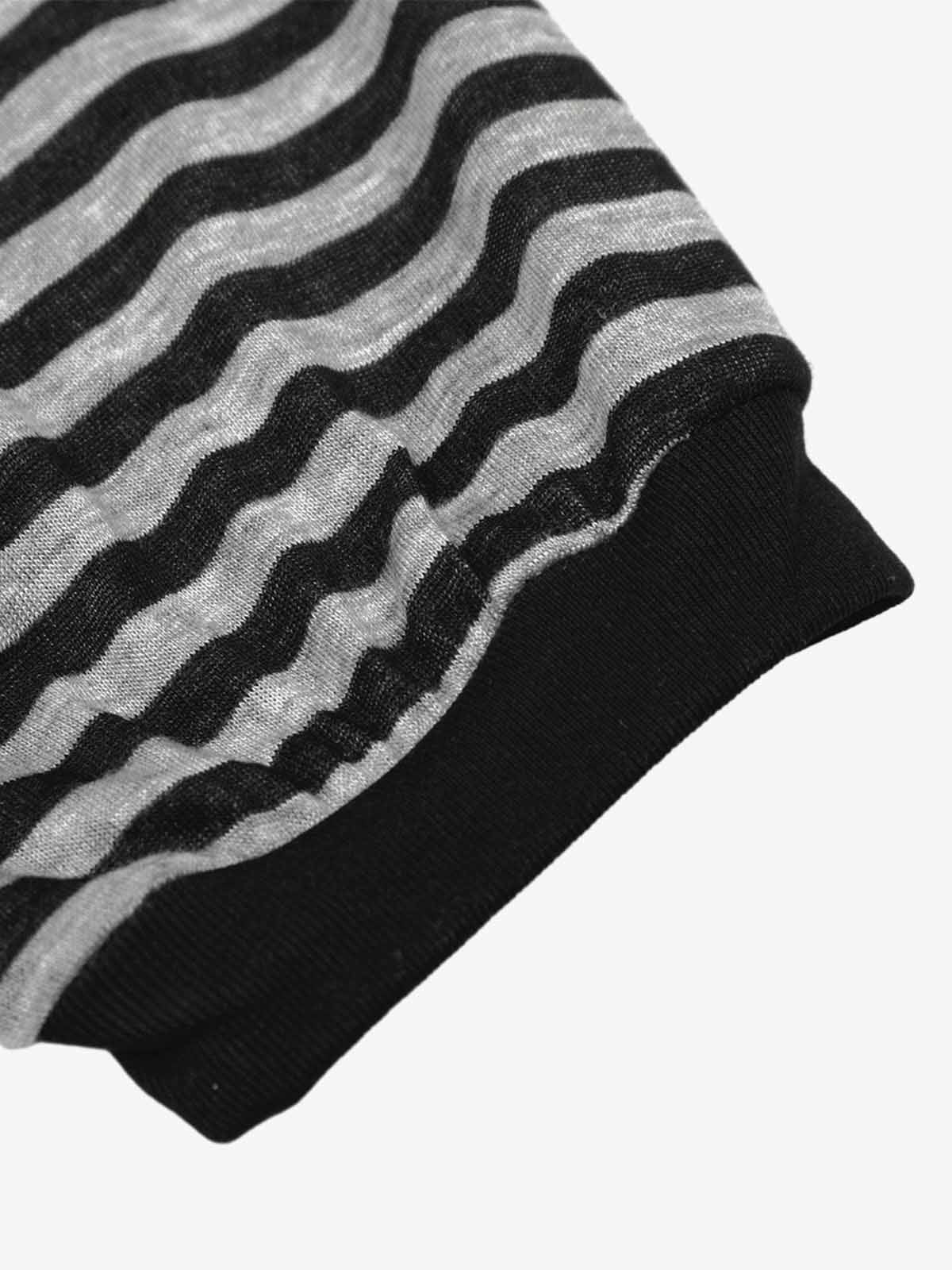 Cotton Blend Layered Sleeve Graphic T-Shirt with Star Print Design 