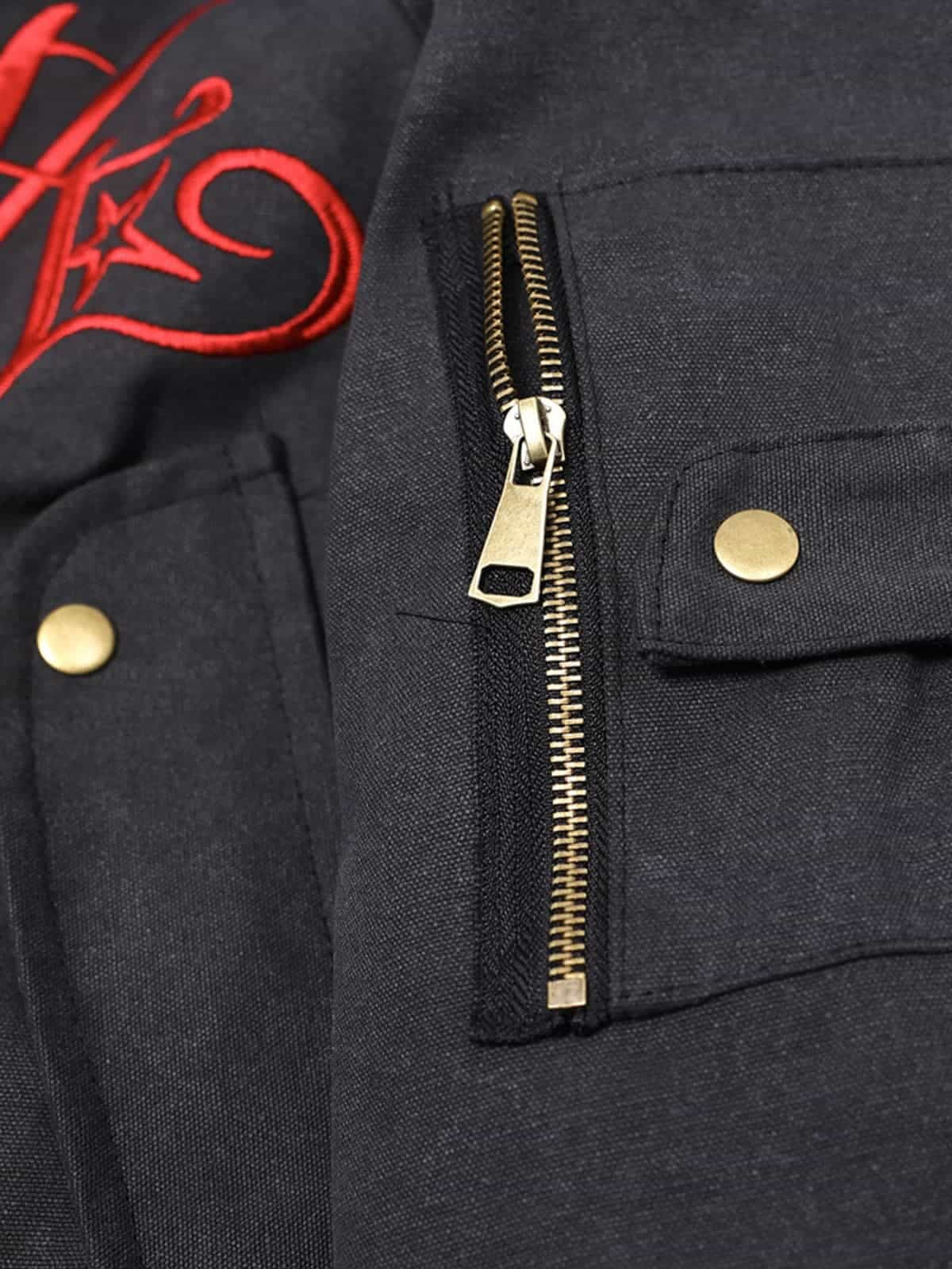 Winter Bomber Jacket with Faux Fur Hood Trim and Embroidered Logo 