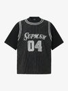 Mesh Fabric Basketball Jersey T-Shirt with Bold Print and Number Design 