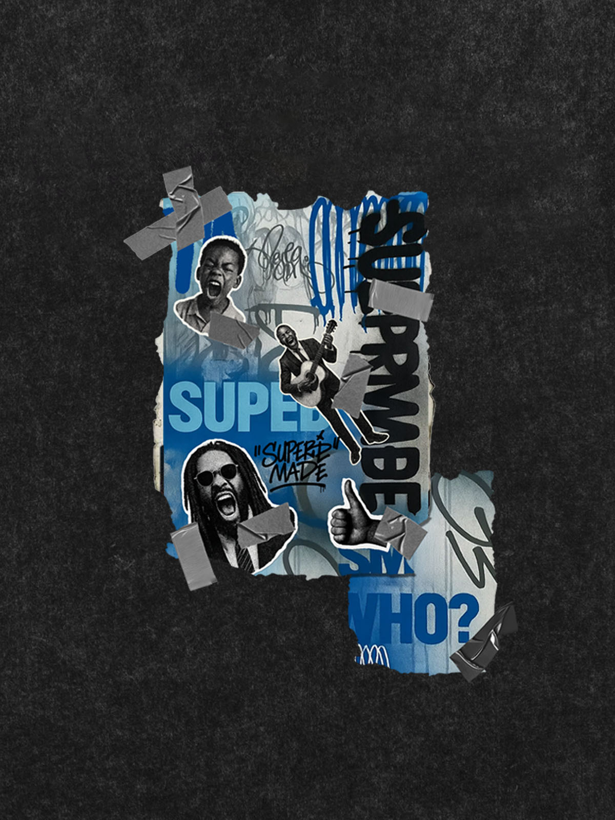Supermade Trendy Retro Hip-Hop Character T-Shirt 