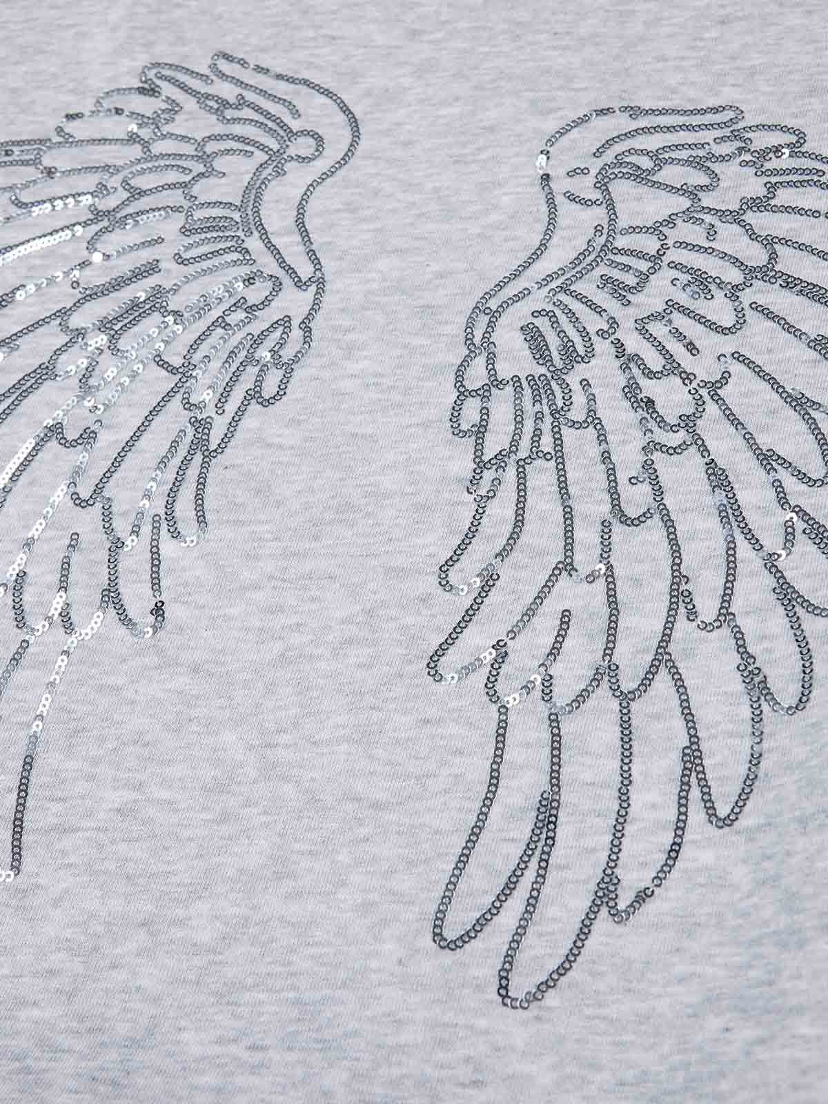 Sequin Wings Off-Shoulder Sweatshirt