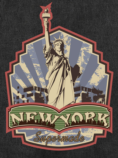 Original Street Statue Of Liberty Print Vest 