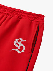 Rhinestone Graphic Straight-Leg Sweatpants