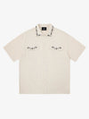 Retro Beaded Detail Short Sleeve Shirt