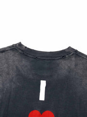 Distressed Graphic Ripped Long Sleeve Tee