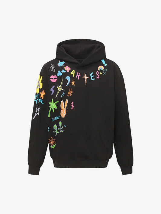 Embroidered Graphic Hoodie for Women - Stylish and Comfortable Fall/Winter Wear 