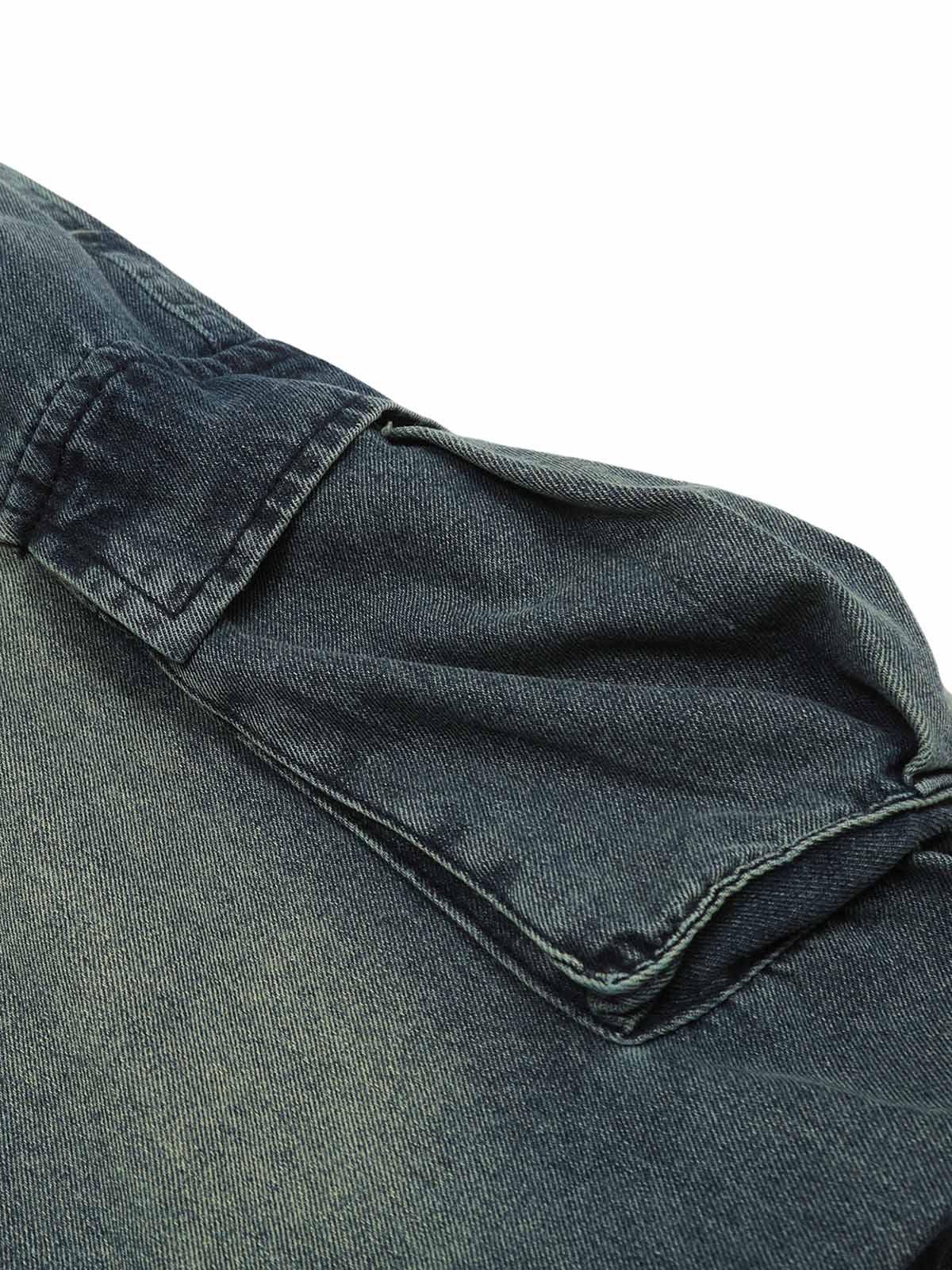Spray-painted Reverse Pleated Cargo Jeans - 2293 