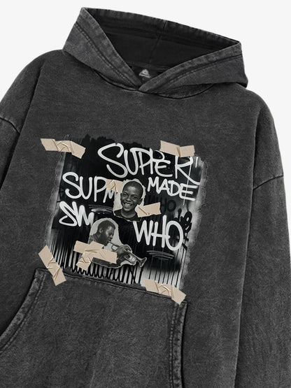 Street Collage Graffiti Font Character Hooded Sweatshirt 