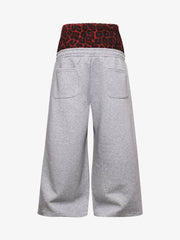 Leopard Studded Double-Waist Sweatpants