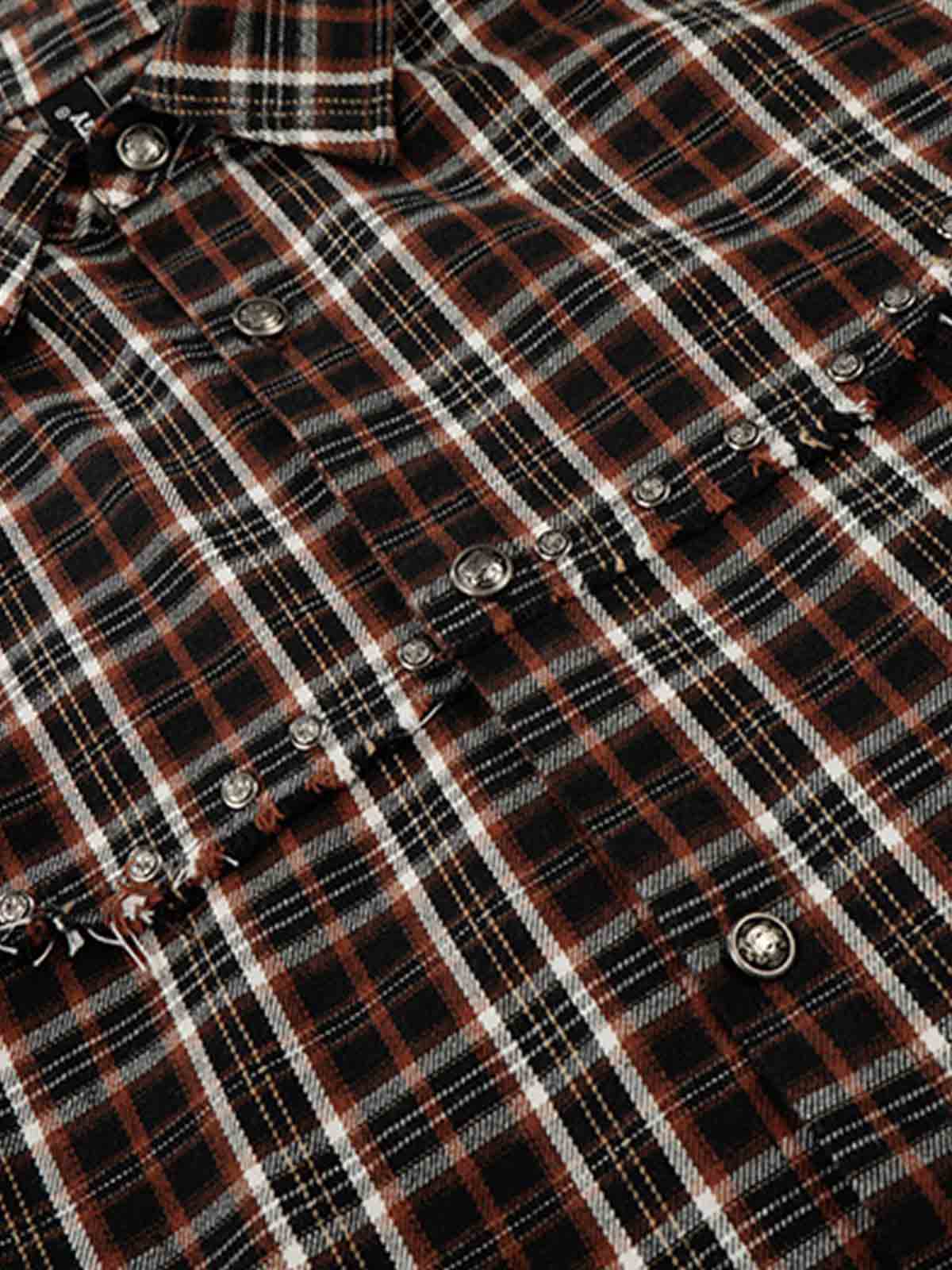 Frayed Plaid Short-Sleeve Shirt 