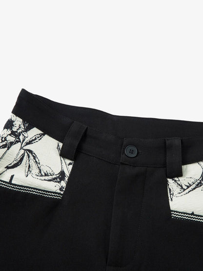 Retro Niche Patchwork Suit Shorts 