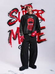 Retro Unisex Barrel Baggy Pants - 2450 