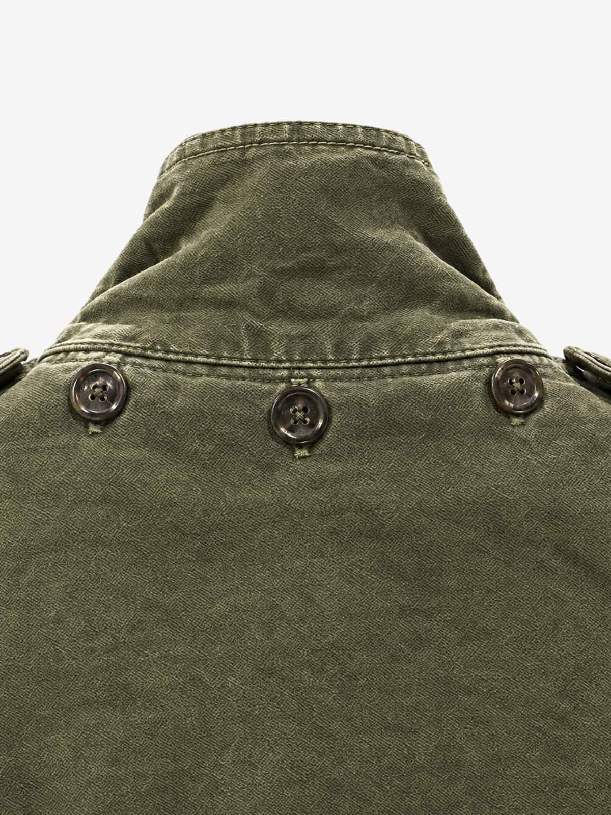 Patch Graphic Cropped Utility Jacket; Army Green / S, Army Green / M, Army Green / L, Army Green / XL, Army Green / 2XL