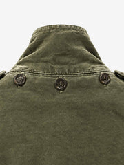 Patch Graphic Cropped Utility Jacket; Army Green / S, Army Green / M, Army Green / L, Army Green / XL, Army Green / 2XL