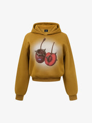 Cherry Graphic Cropped Hoodie