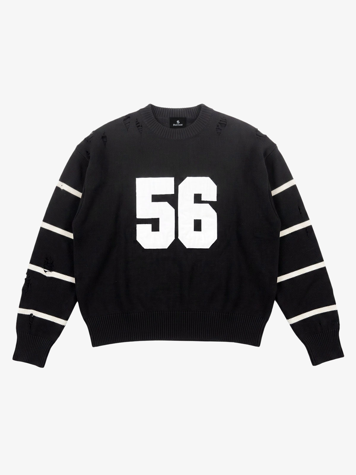 Distressed '23' Appliqué Boxy Fit Sweater
