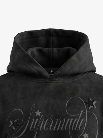Belt Detail Suede Hoodie
