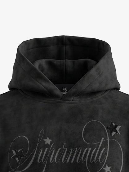 Belt Detail Suede Hoodie