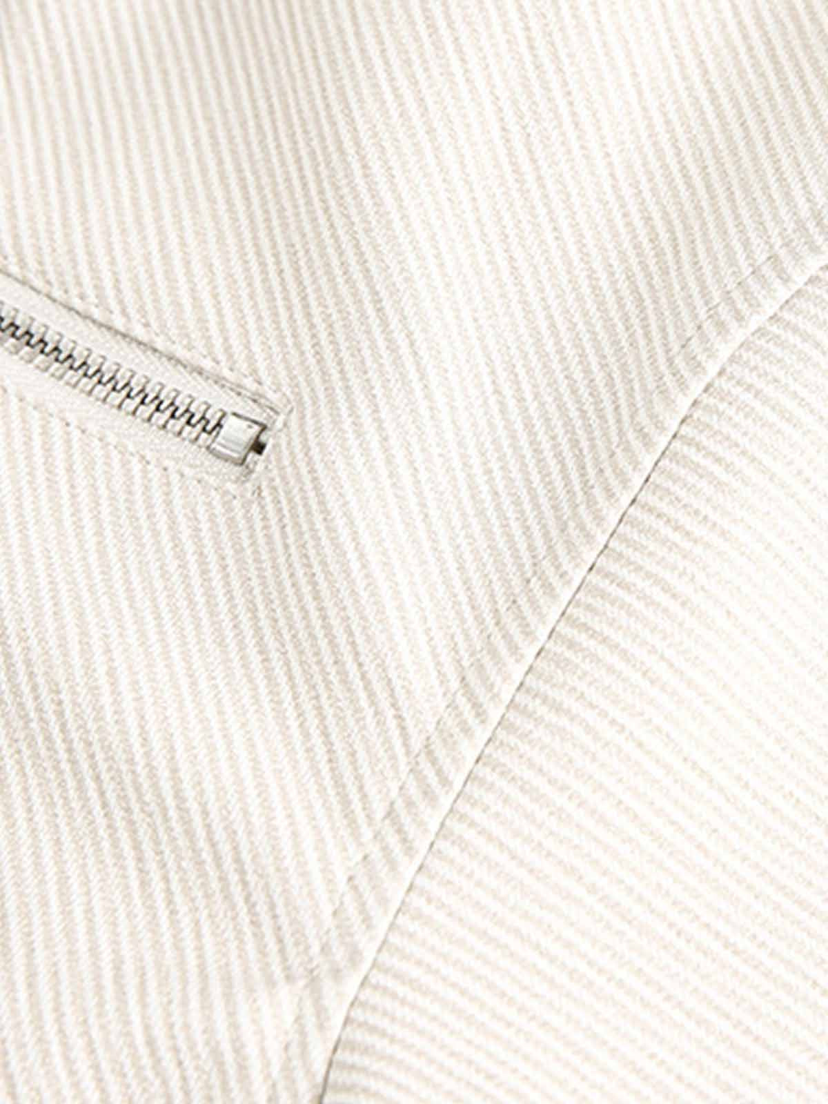 Pleated Back Sleeve Zip Up Jacket