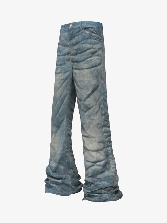 High Street RO Heavy Washed Flared Jeans 