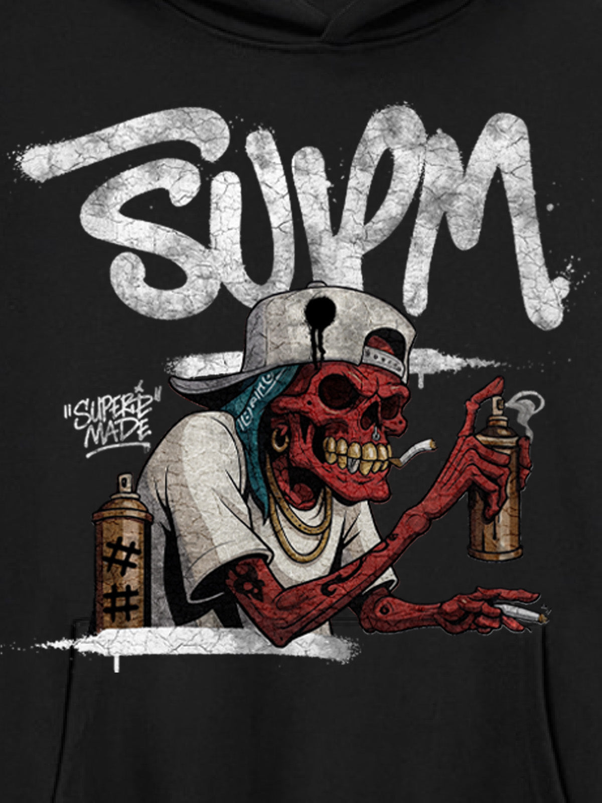 Thesupermade Street Skull Graffiti Master Hoodie 