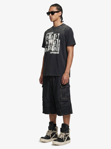 Vintage Contrast Stitch Cargo Shorts