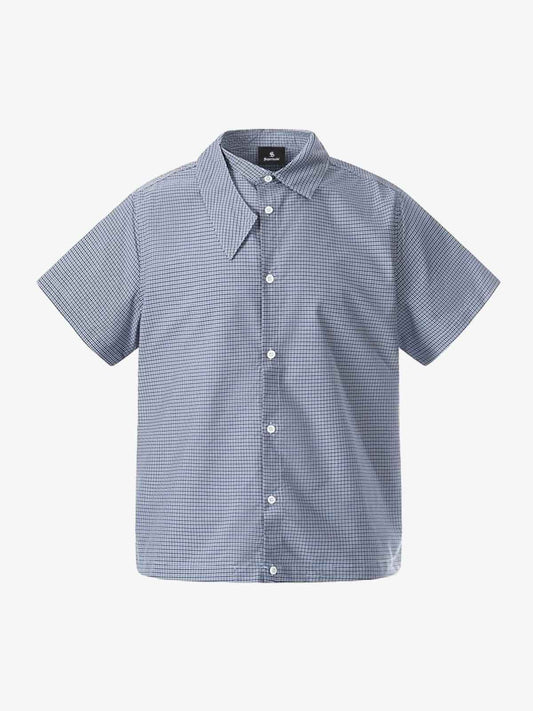Irregular Plaid Collar Button Shirt