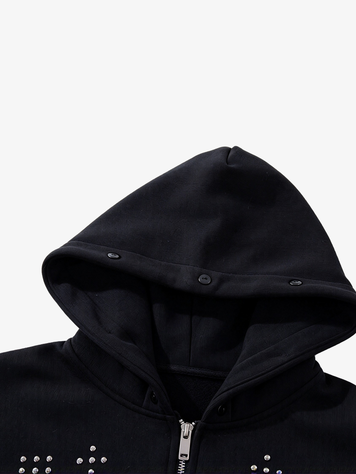 Detachable Fur Cross Zip Hoodie